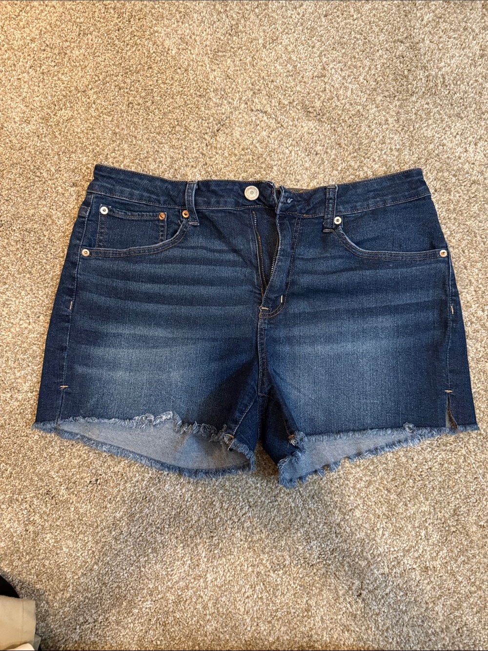 No Boundaries Dark Wash Denim Cutoff Shorts